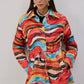 Cappotto corto con fantasia astratta