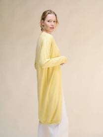 Cardigan lungo superfine in misto cashmere con maglia 3D senza cuciture