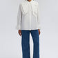 Camicia in popeline con maxi collo in pizzo