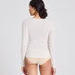 Maglia Lise a manica lunga in cotone biologico a costine off white