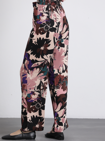 Pantaloni a palazzo floreali in viscosa