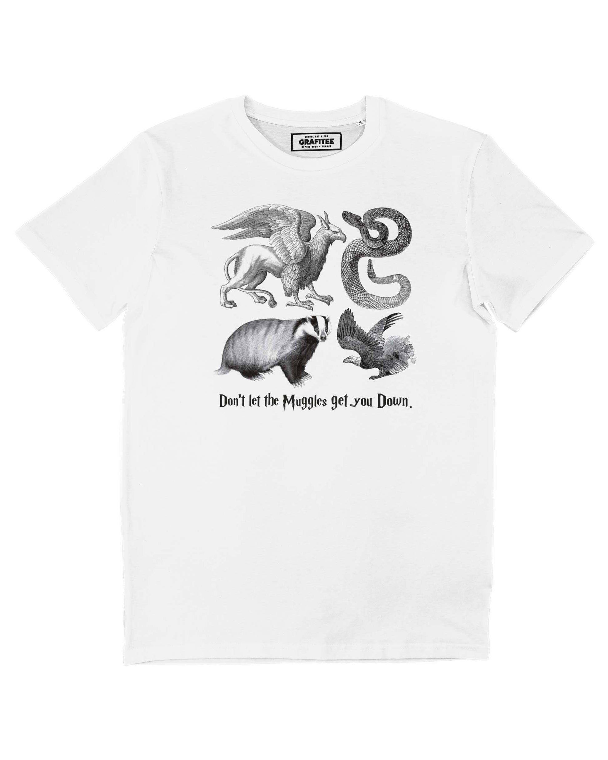 T-shirt Harry Potter Le Quattro Case in cotone biologico
