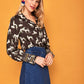Camicia nera con stampa levrieri