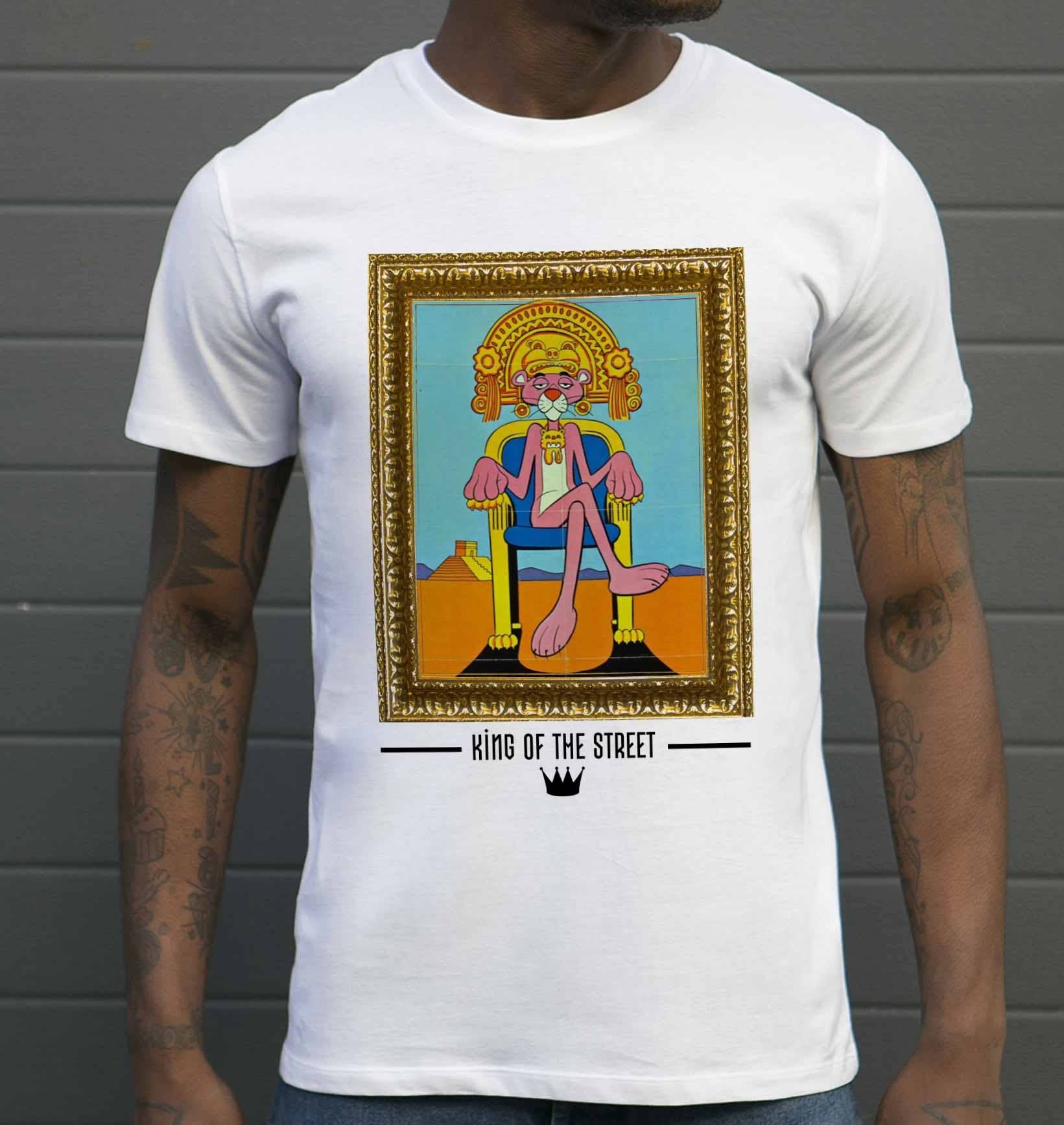 T-shirt King of the Street con stampa pantera rosa