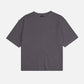 T-shirt oversize pesante tinta a pigmento color peltro