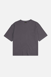 T-shirt oversize pesante tinta a pigmento color peltro