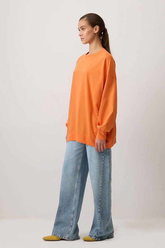 T-shirt basic oversize a manica lunga