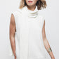 Gilet in maglia rasata con scollo rotondo