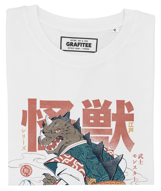 T-shirt Kaiju Samurai unisex in cotone biologico