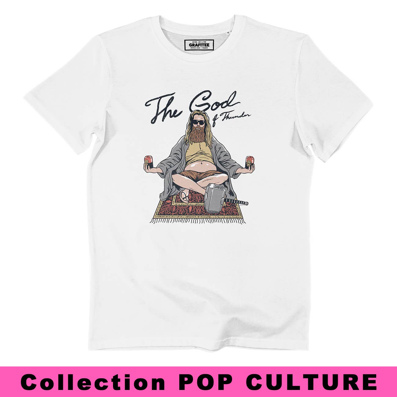 T-shirt unisex Thor Lebowski con grafica pop culture