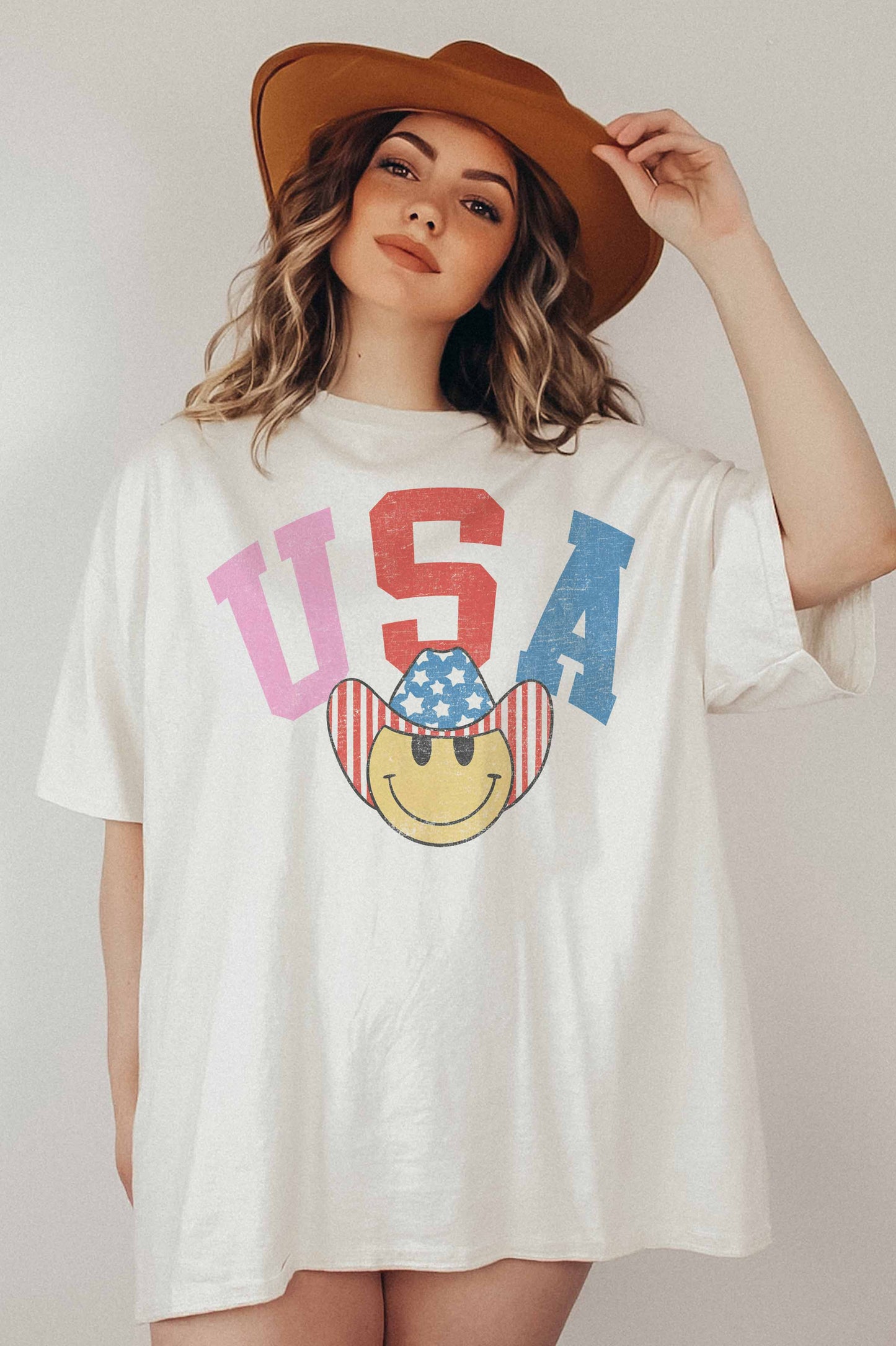 T-shirt oversize con grafica USA