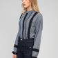 Camicia Saminay a quadri con pizzo e collo alto