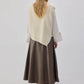 Gilet maglia asimmetrico crema da donna
