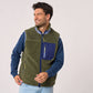 Gilet sherpa unisex con zip kaki chiaro
