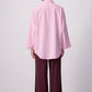 Camicia popover relaxed a righe rosa con tasca