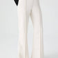 Pantaloni a coste in crêpe ecru