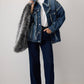 Giacca di jeans oversize con frange