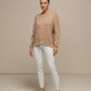 Maglione donna in maglia a trecce con filo luminoso