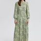 Abito camicia lungo in chiffon a fantasia floreale