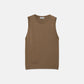 Top smanicato in maglia rasata con girocollo