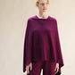 Poncho asimmetrico in misto cashmere