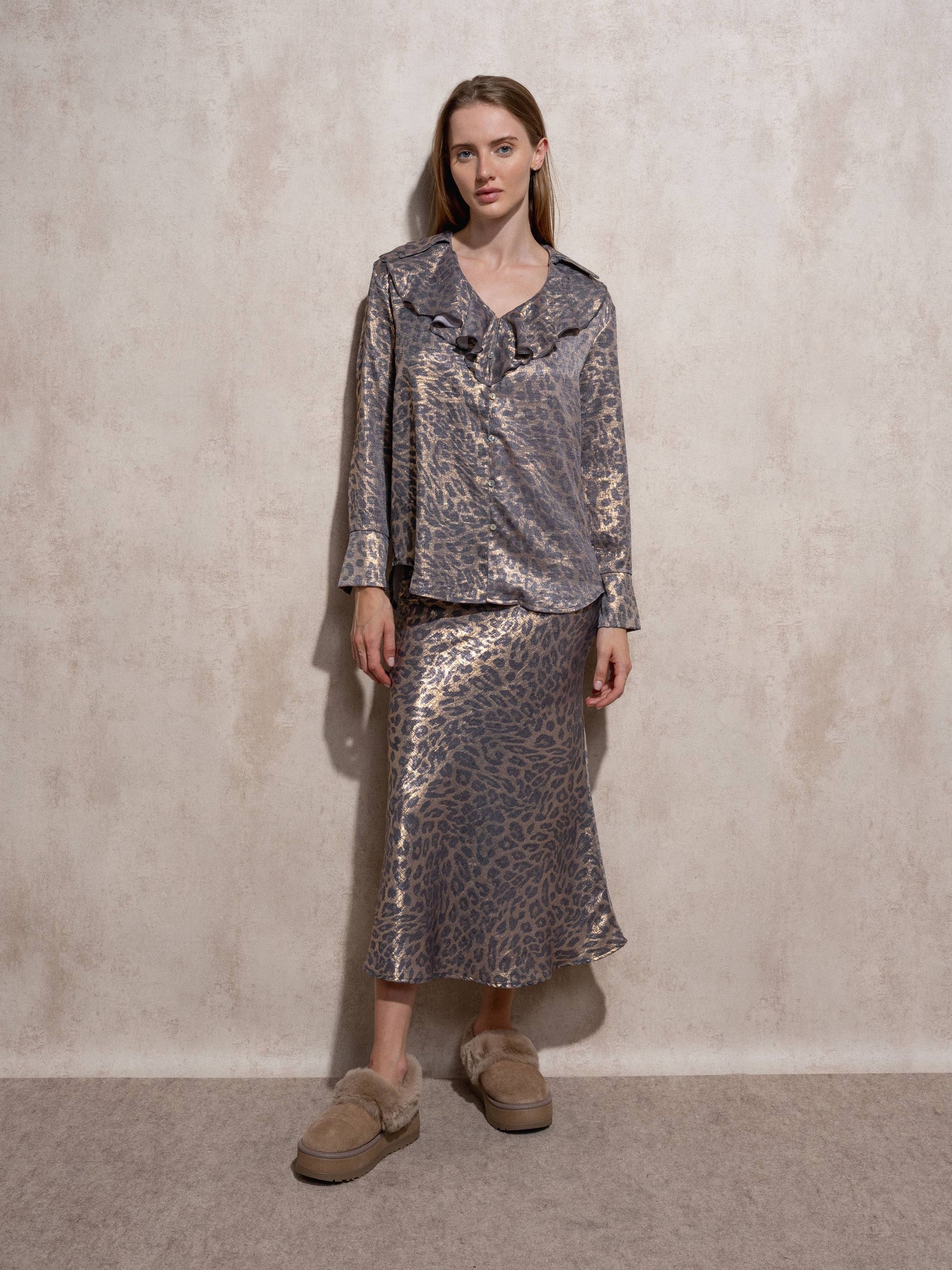 Blusa animalier in poliestere