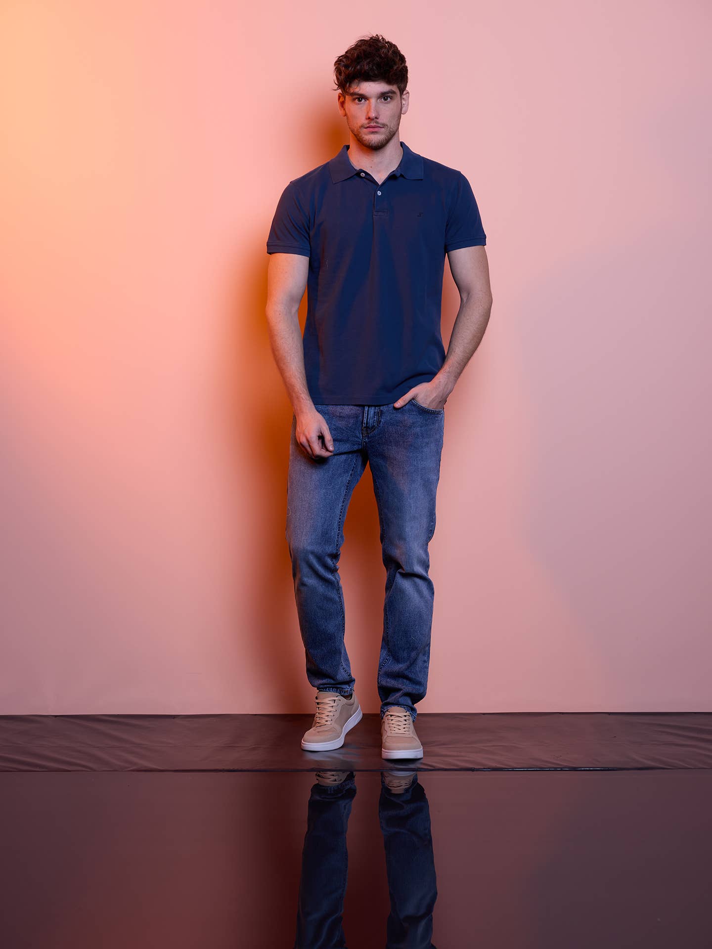 Jeans denim elasticizzati slim fit da uomo
