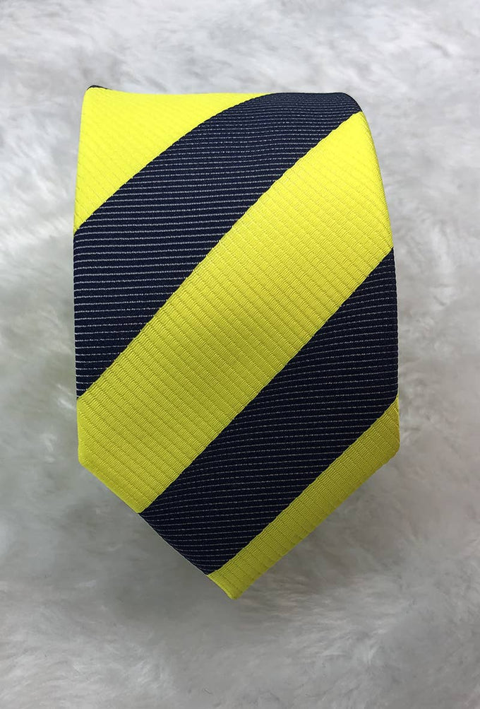 Cravatta a righe giallo e blu