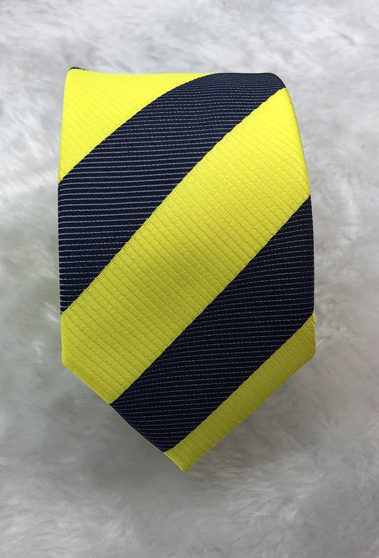 Cravatta a righe giallo e blu