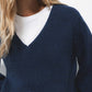 Maglione in maglia rasata con scollo a V