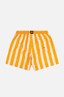 Costume da bagno uomo a righe giallo dorato in SEAQUAL® Yarn