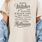 T-shirt oversize Halloween con scritta streghe