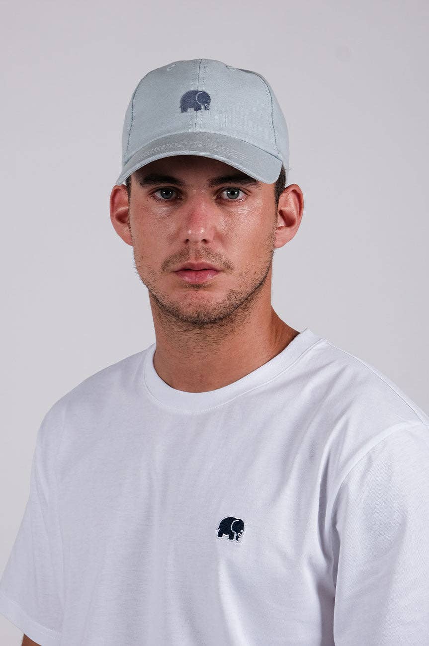 Cappellino dad hat azzurro cielo con logo elefante ricamato