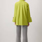 Camicia in popeline verde con polsini ampi