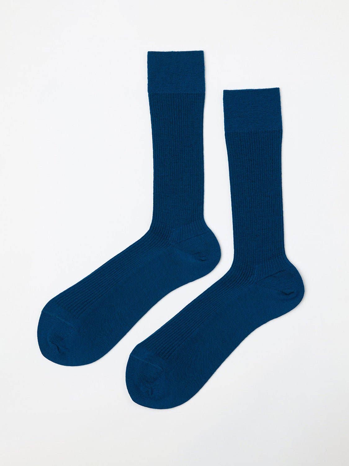 Calze eleganti in lana merino blu