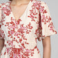 Abito midi Melila rosa con stampa floreale