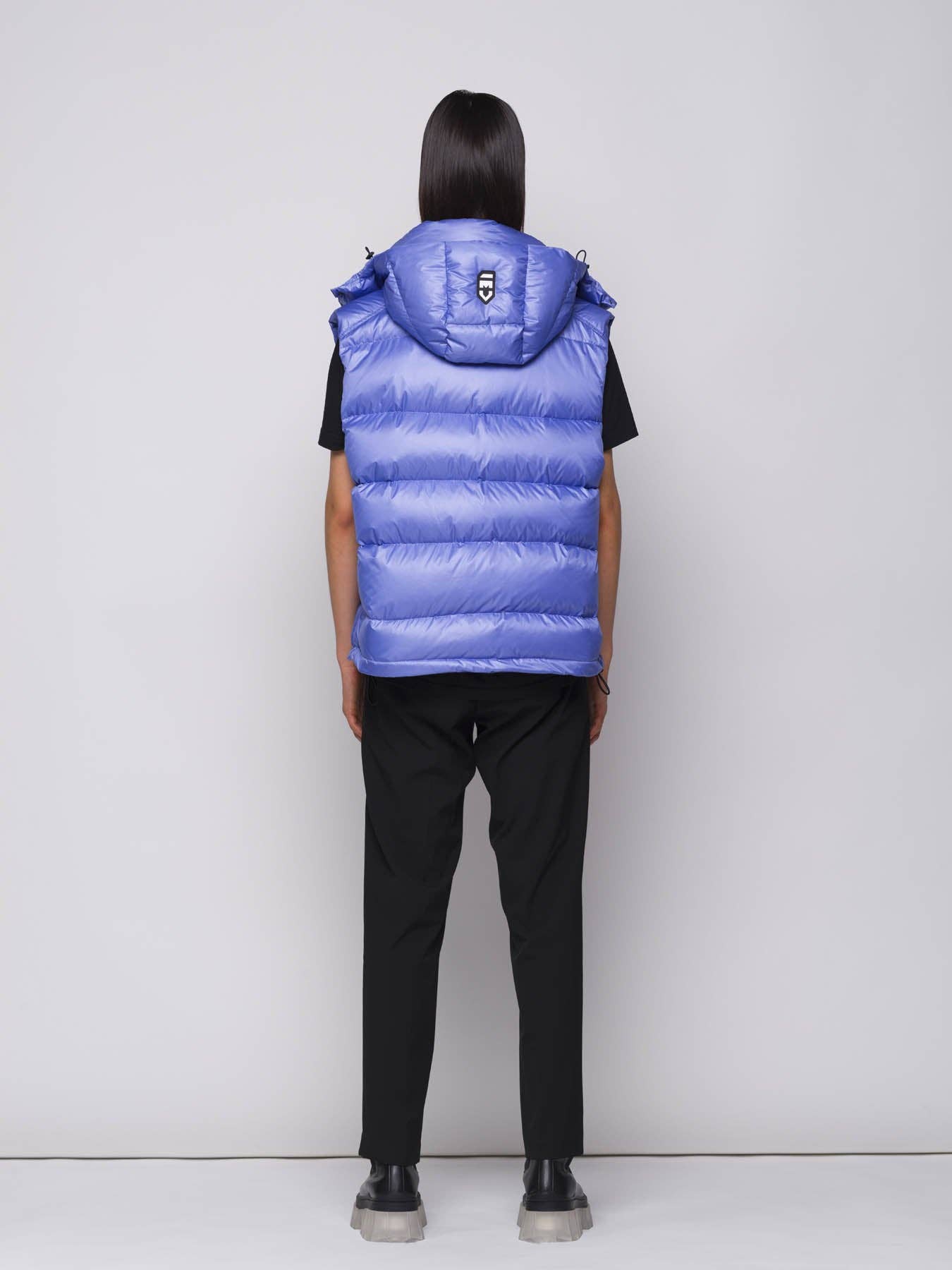 Gilet Piumino Imbottito con Cappuccio Viola