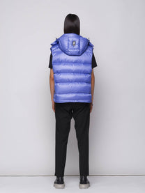 Gilet Piumino Imbottito con Cappuccio Viola