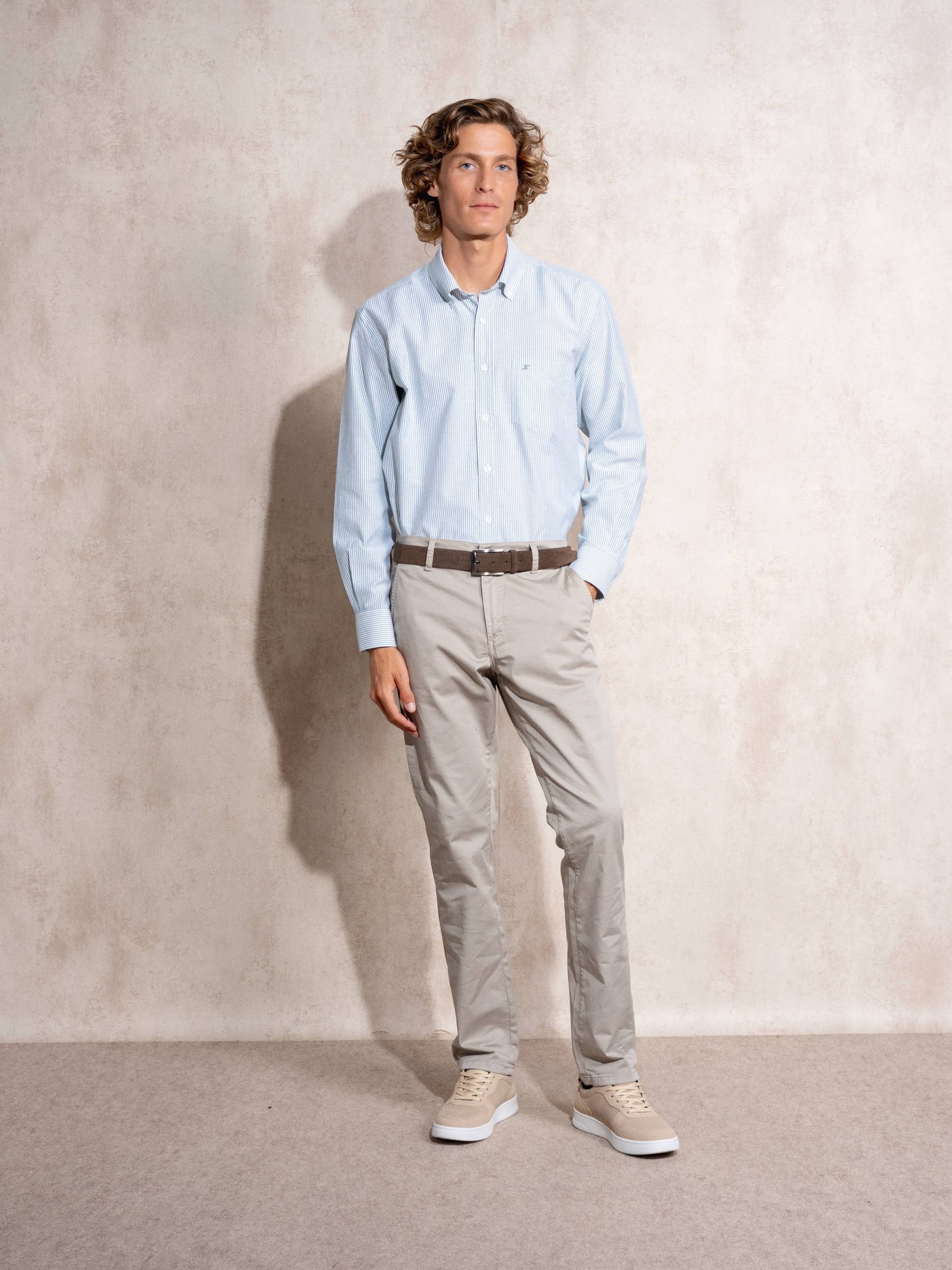 Pantaloni chino skinny in cotone stretch da uomo