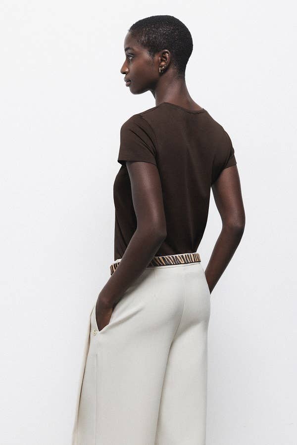 T-shirt basic in cotone a girocollo