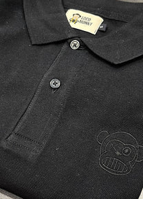 Polo uomo Hawk nera in cotone piqué
