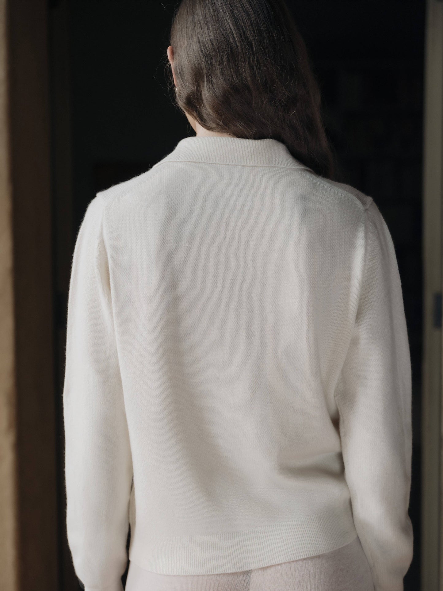 Maglione polo in puro cashmere