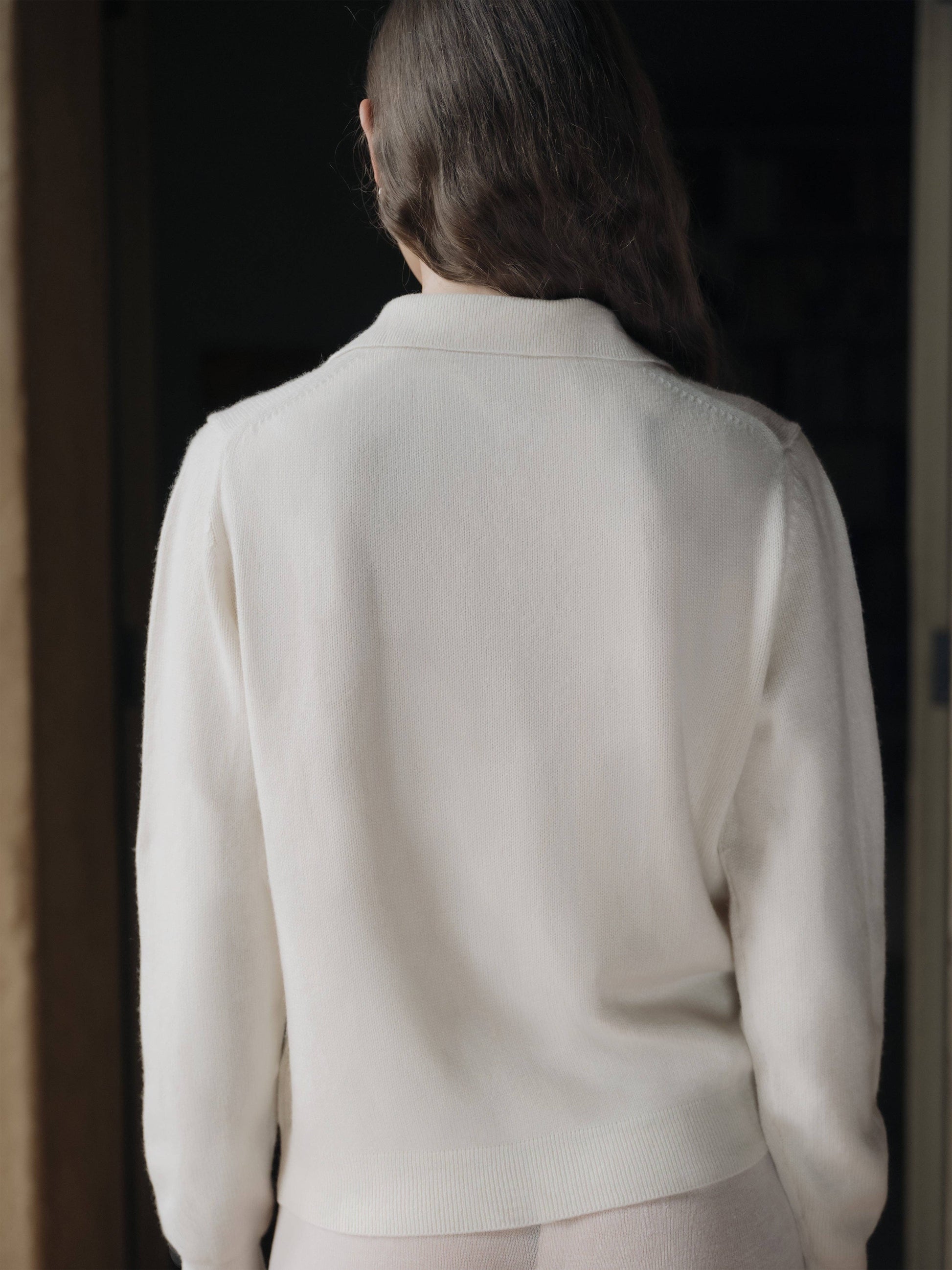 Maglione polo in puro cashmere