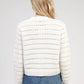 Cardigan in maglia traforata écru con bottoni dorati