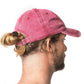 Cappellino da baseball sfumato rosso scuro con fibbia in metallo