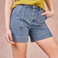 Shorts in denim a vita alta con tasche utility