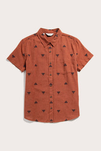Camicia a maniche corte Lana con motivo piramidi color ruggine