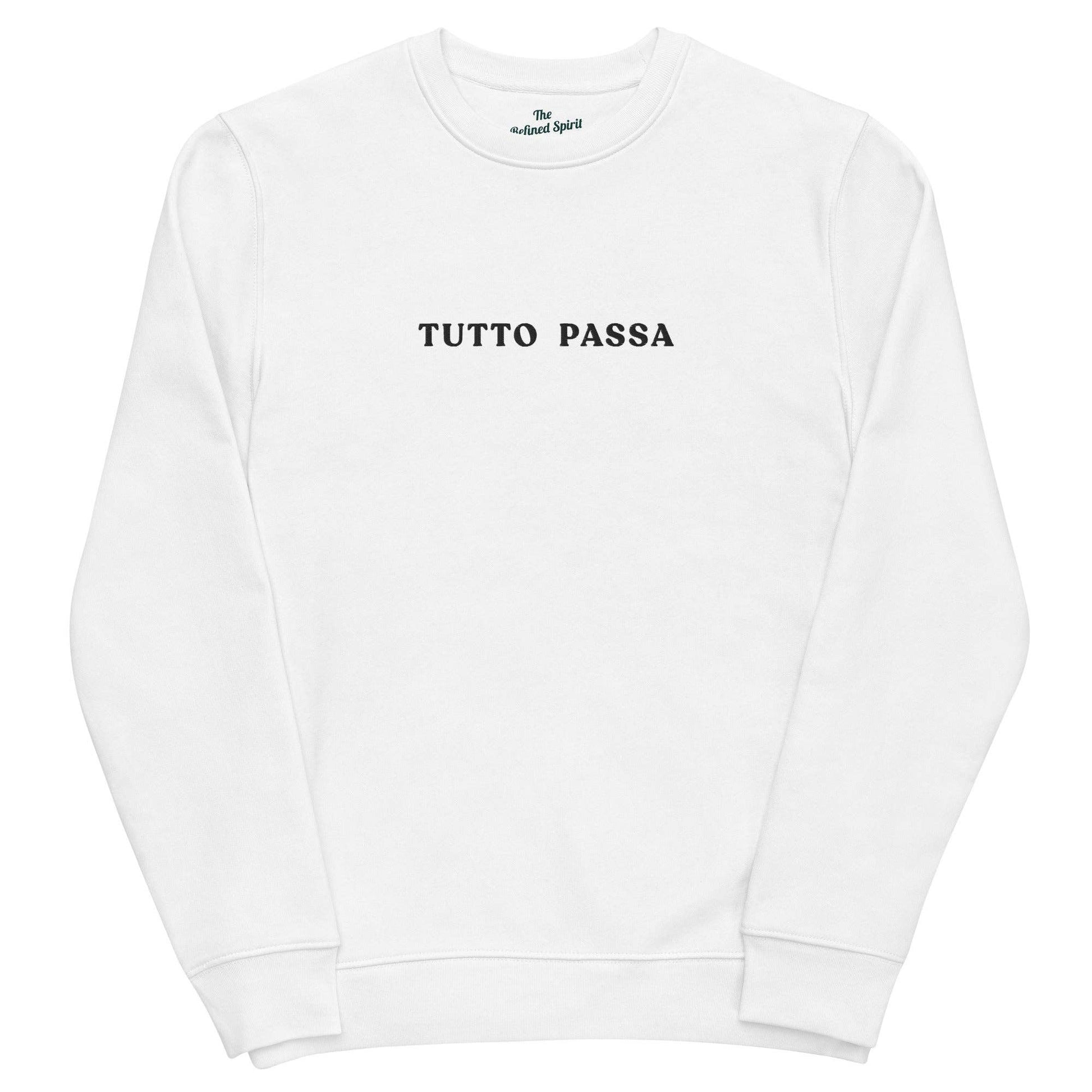 Felpa unisex in cotone biologico con ricamo “Tutto Passa”