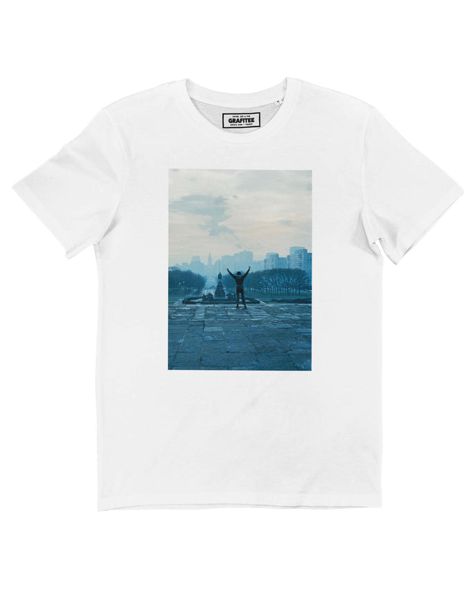 T-shirt bianca con stampa Rocky Stairs