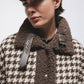 Cappotto in pelliccia sintetica pied de poule